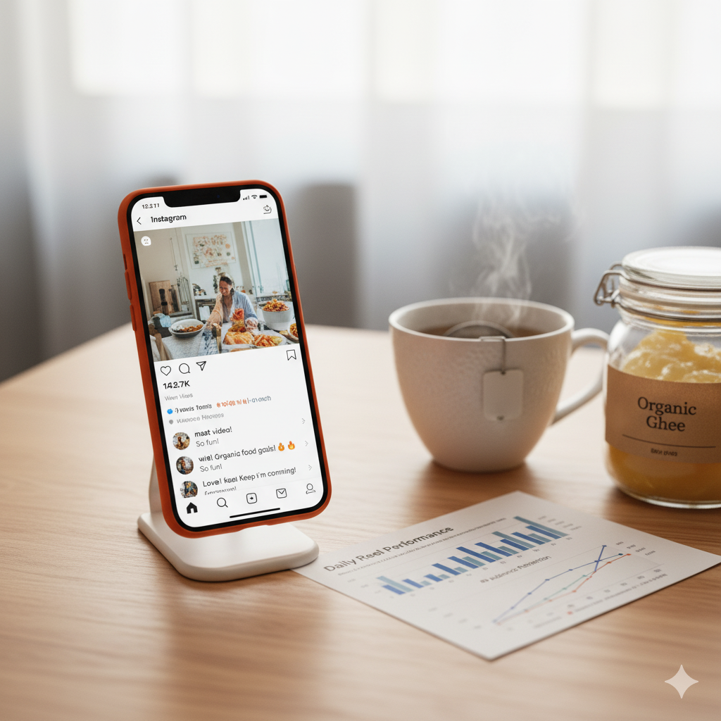 Studio desk with camera and lights — content production Bhavnagar